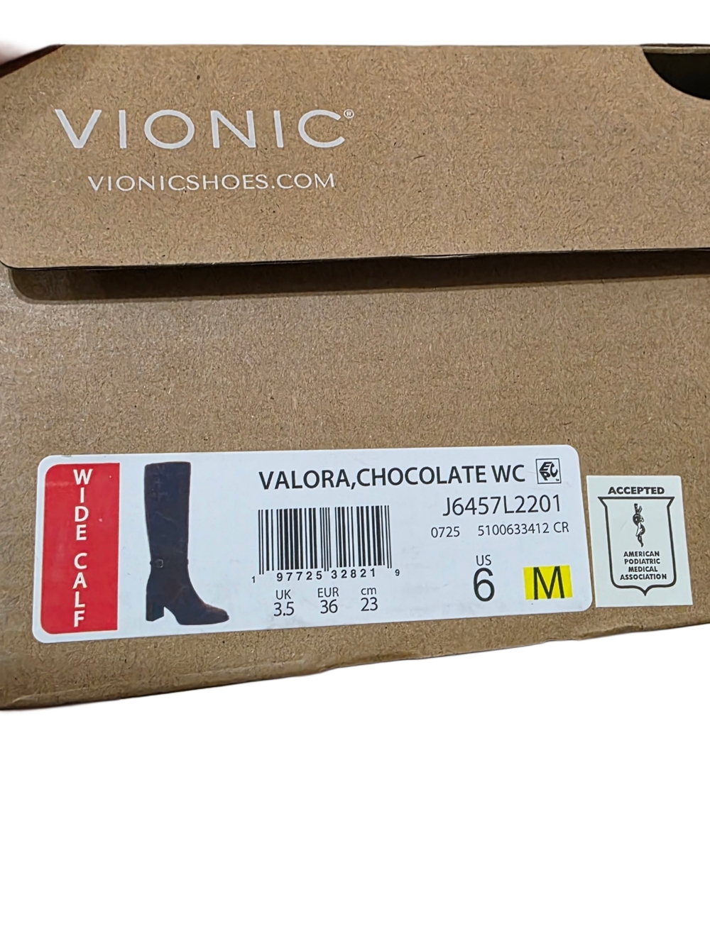 Vionic Valora Leather Knee High Boots NIB - Wide Calf - Chocolate Ganache - Picture 7 of 7